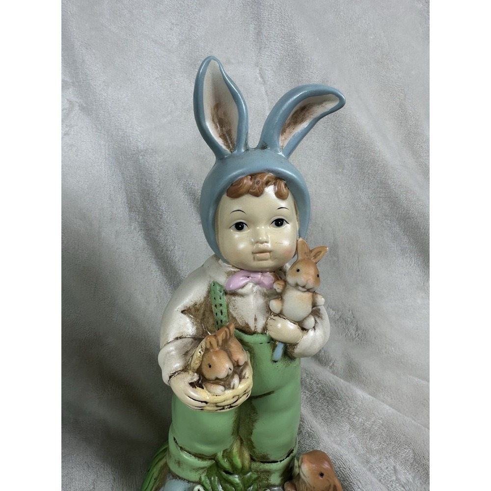 VTG Bethany Lowe Boy Rabbit Ears Easter Parade Music Box, Works. Original Box. - Picture 3 of 8